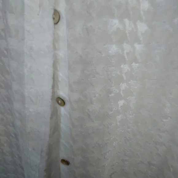 Cream Bone White Button Down Blouse - Picture 4 of 5